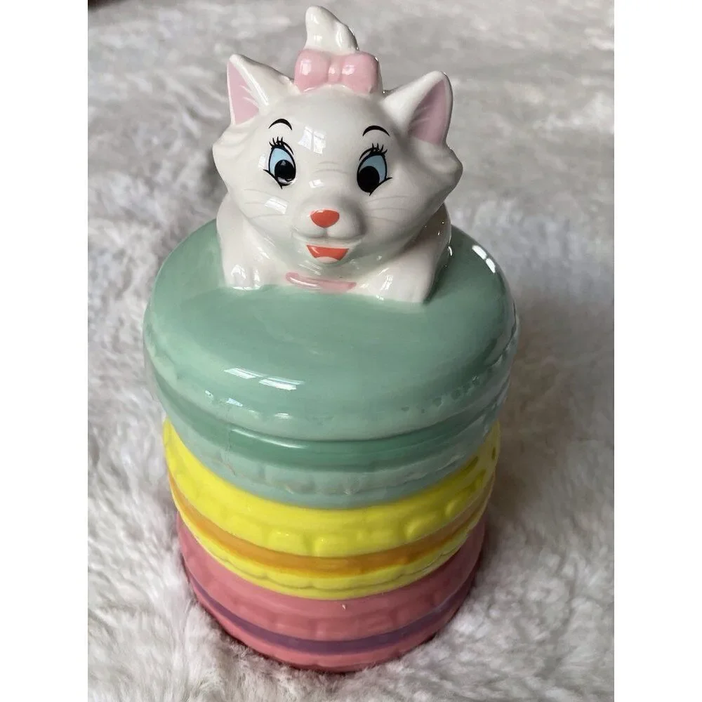 Disney Aristocats Marie Cat Macaroon Ceramic Cookie‎ Jar Canister NEW